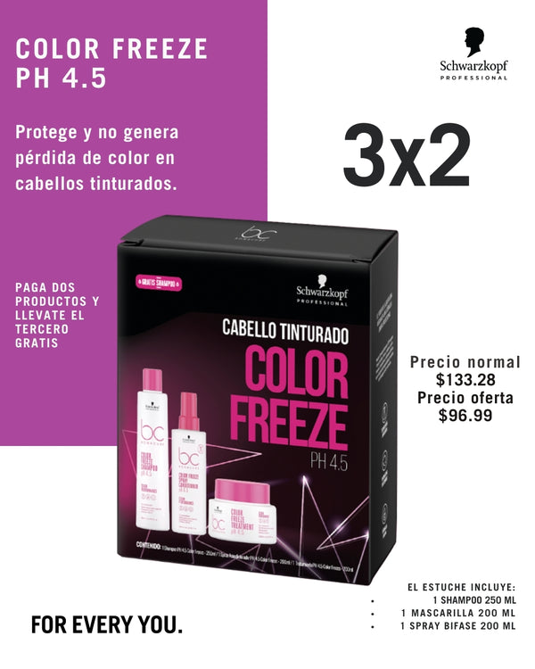 Kit Color Frezze Mascarrilla 200ml + Spray Bifase 200ml + Shampoo 250ml Gratis