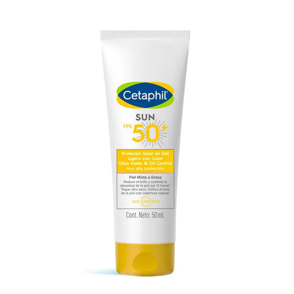 Cetaphil Protector Solar En Gel Ligero Fps 50+ Ultra Mate & Oil Control Con Color 50Ml
