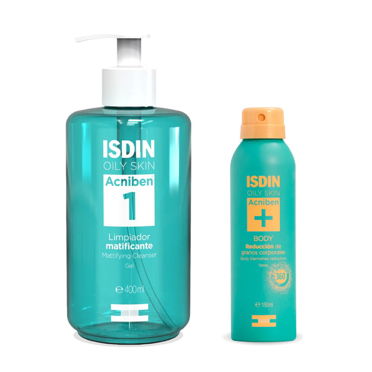 Kit Isdin Acniben Teen Skin Gel Limpiador Matificante 400Ml + Isdin Ac ...