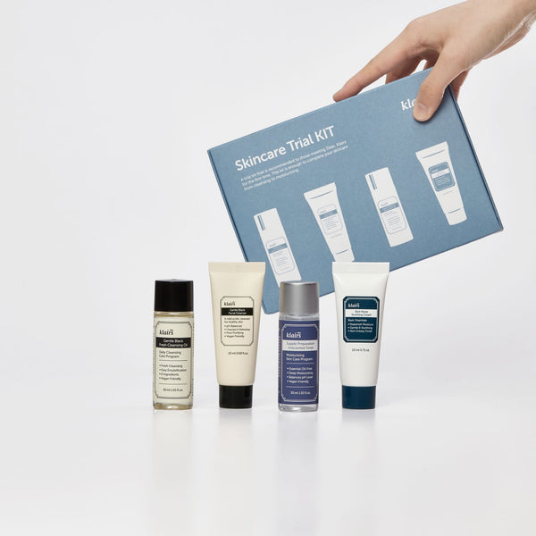 Dear Klairs Kit viajero- Tónico Facial De Preparación Suaven Sin Fragancia Dear Klairs 30 Ml + Crema Calmante Hidratación Intensa Dear Klairs 20 Ml + Aceite De Limpieza Refrescante Gentle Black Dear Klairs 30 Ml + Limpiador Facial Gentle Black Dear 20 Ml